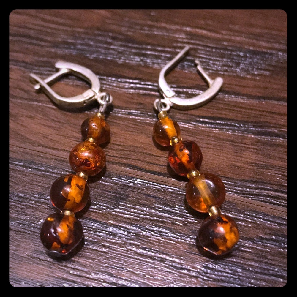 Amber earrings
